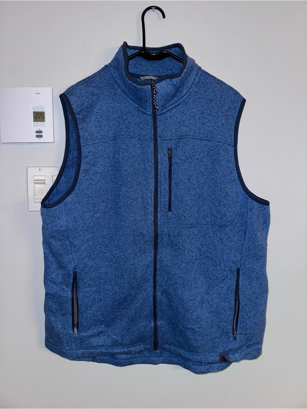 Men's Blue L.L Bean Fleece Vest - Zip Front Lightweight Layer